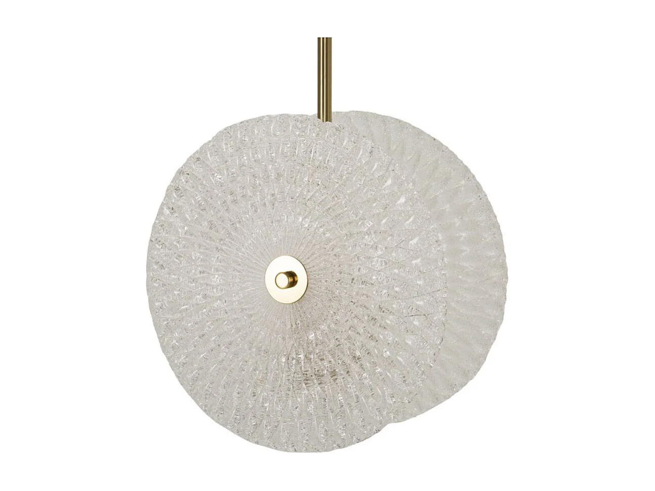 Lampe Suspension en Verre "Circle" 35cm Blanc & Or