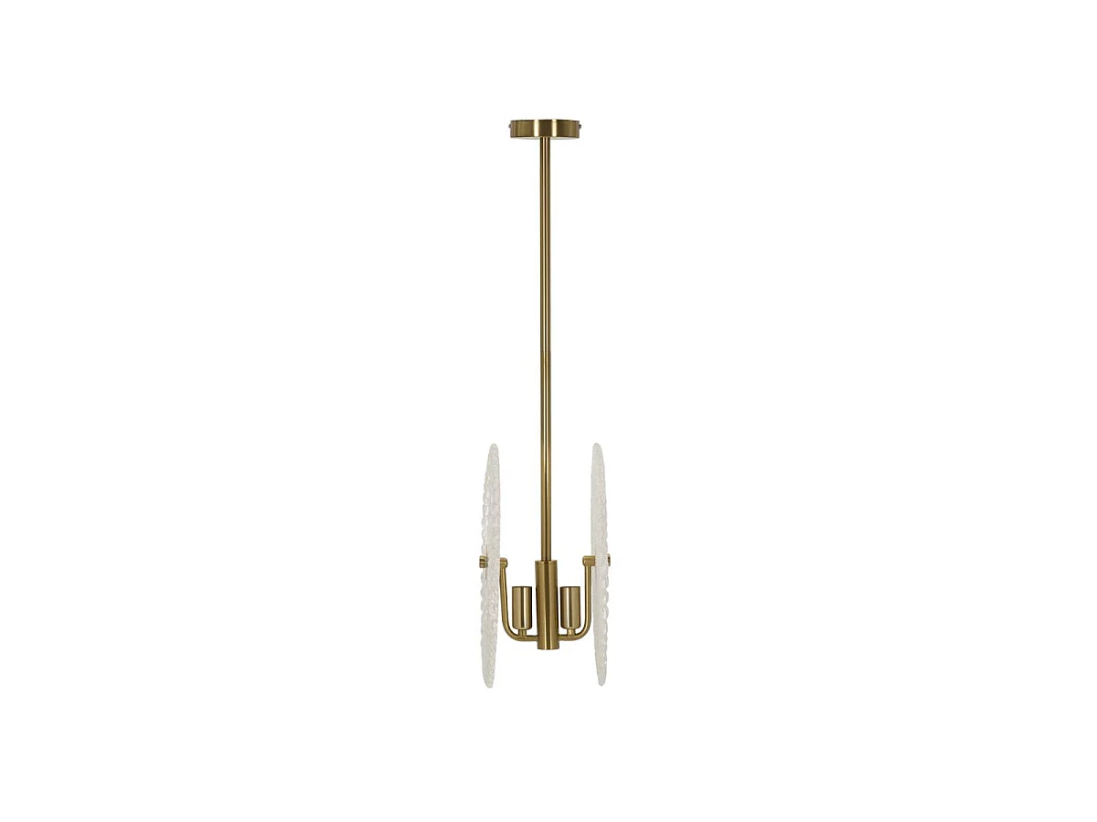 Lampe Suspension en Verre "Circle" 35cm Blanc & Or