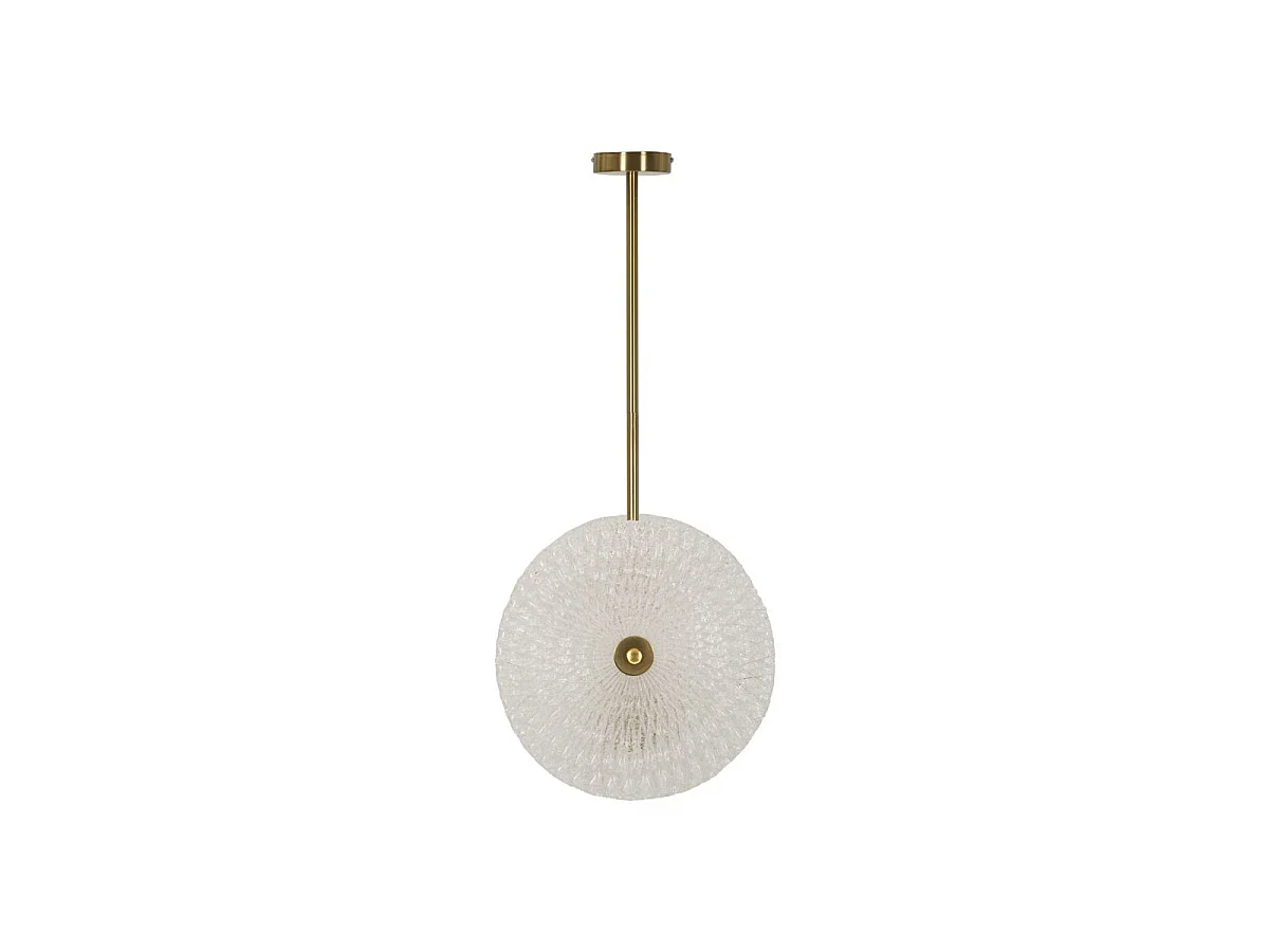 Lampe Suspension en Verre "Circle" 35cm Blanc & Or