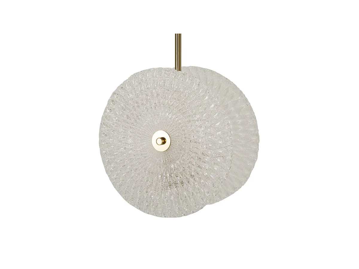 Lampe Suspension en Verre "Circle" 35cm Blanc & Or