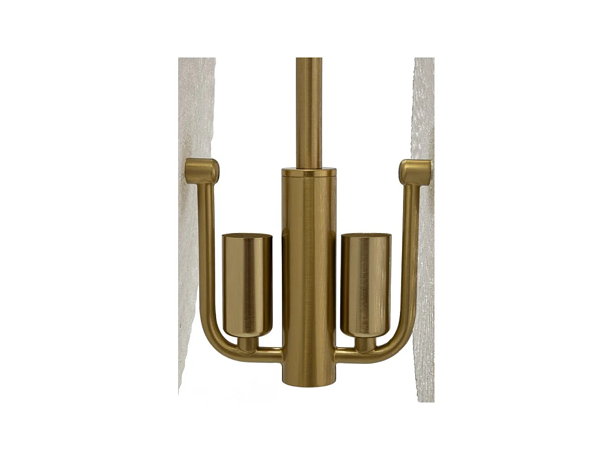 Lampe Suspension en Verre "Circle" 35cm Blanc & Or