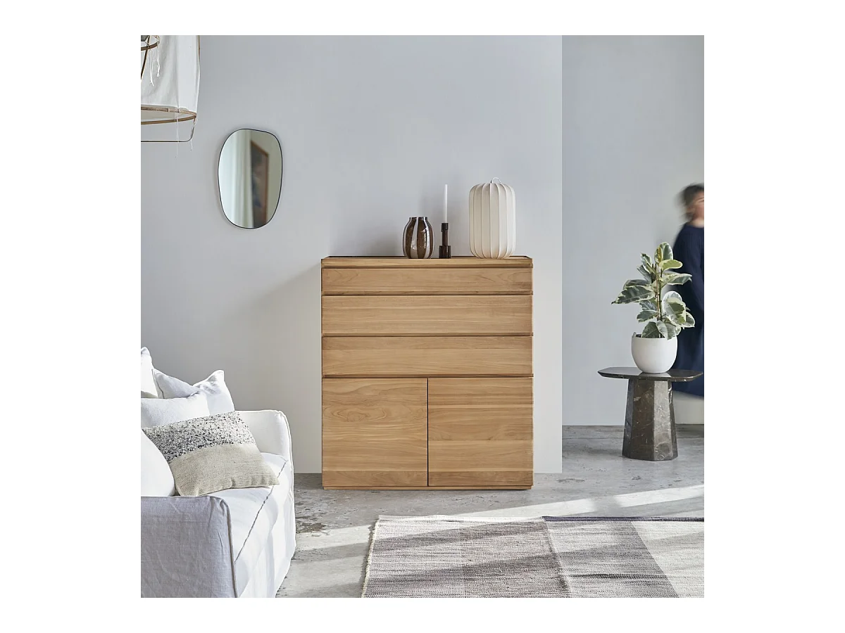 Sideboard Nino aus massivem Teakholz