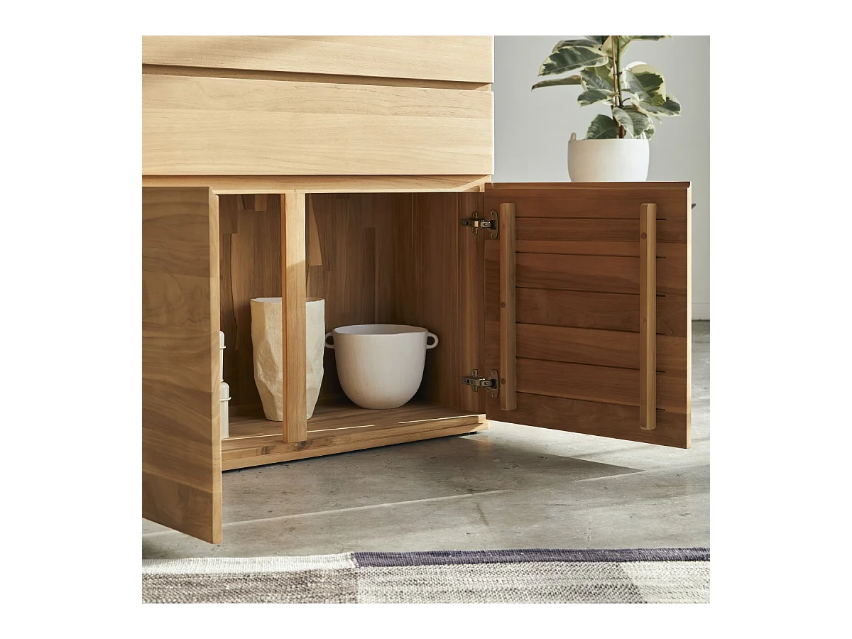Sideboard Nino aus massivem Teakholz