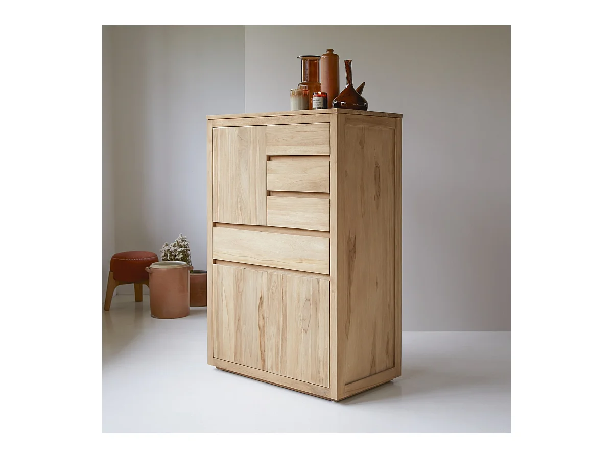 Schrank Highboard Geschirrschrank au Teakholz 80 cm Tikamoon