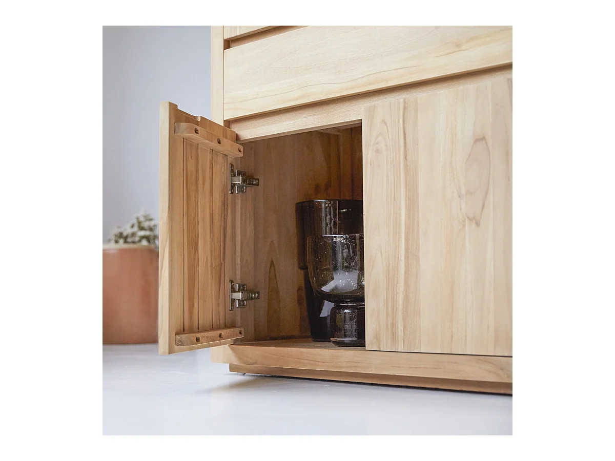 Schrank Highboard Geschirrschrank au Teakholz 80 cm Tikamoon