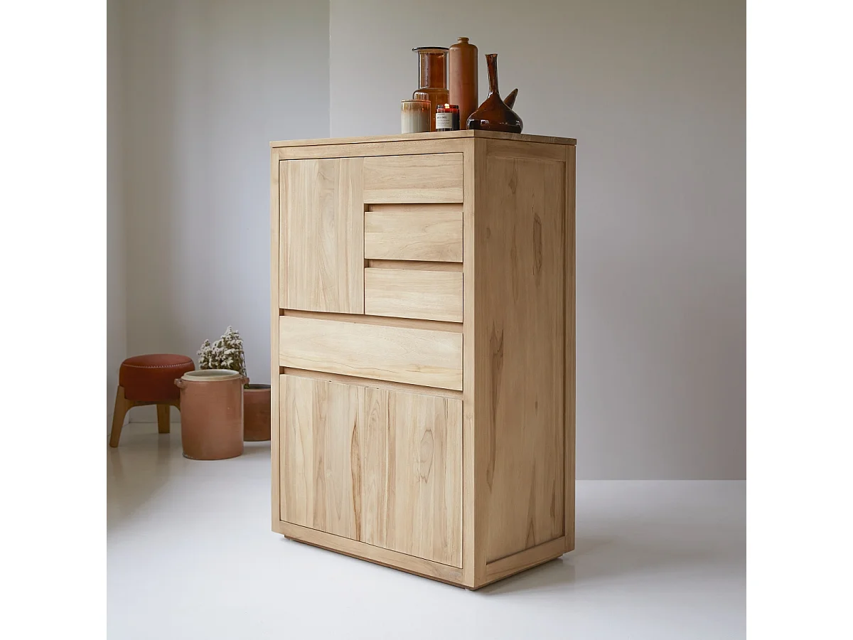 Schrank Highboard Geschirrschrank au Teakholz 80 cm Tikamoon