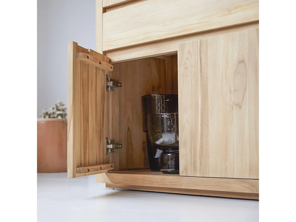 Schrank Highboard Geschirrschrank au Teakholz 80 cm Tikamoon