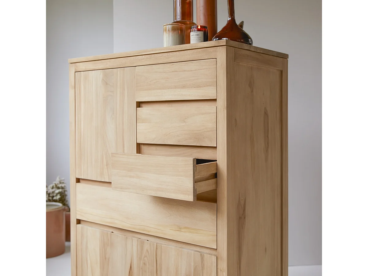 Schrank Highboard Geschirrschrank au Teakholz 80 cm Tikamoon