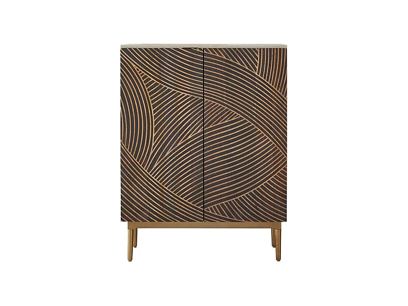 Anrichte aus massivem Mangoholz und Terrazzo Bilal 80 cm