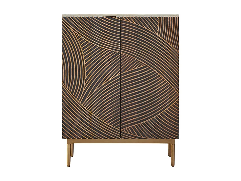 Anrichte aus massivem Mangoholz und Terrazzo Bilal 80 cm