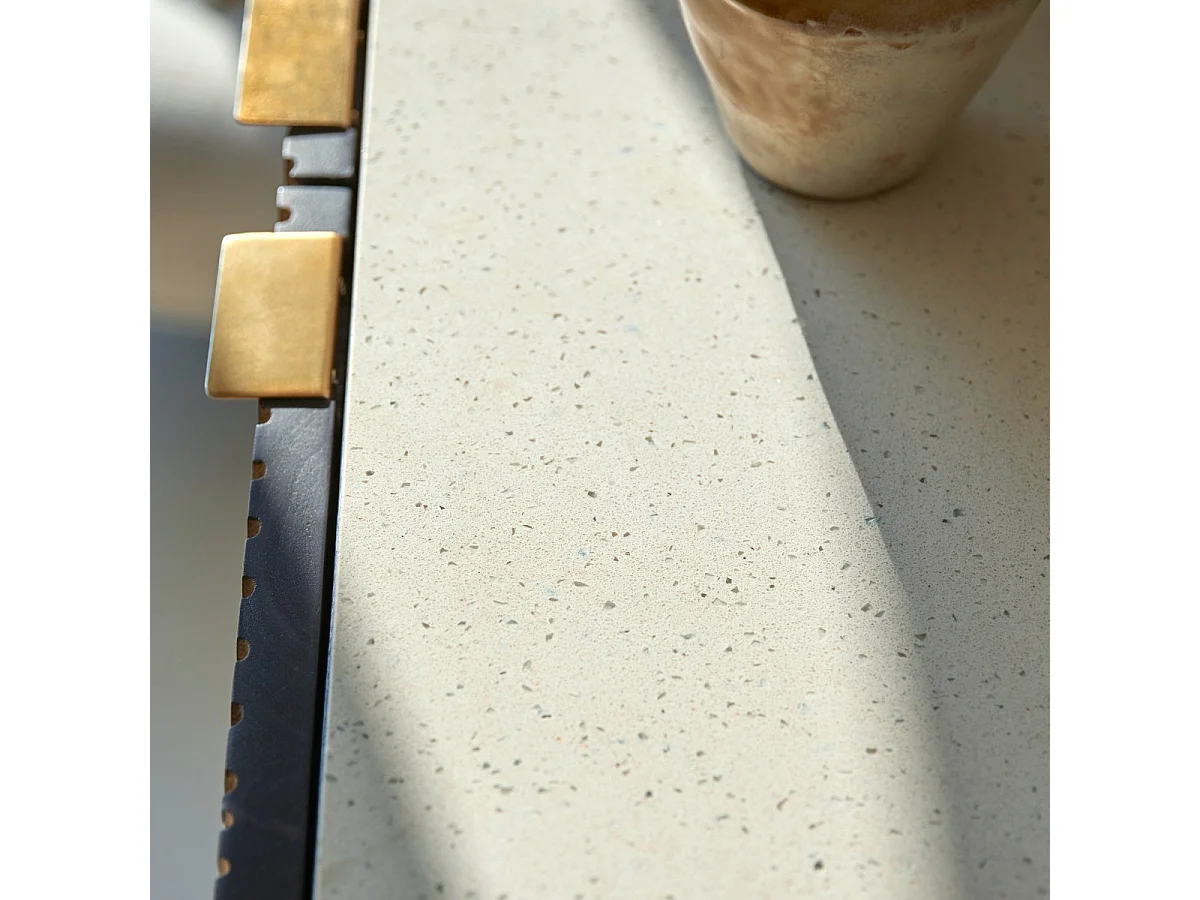 Anrichte aus massivem Mangoholz und Terrazzo Bilal 80 cm