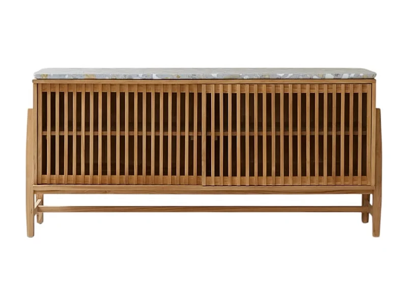 Credenza Isaure in legno di teak massello e terrazzo pregiato 160 cm