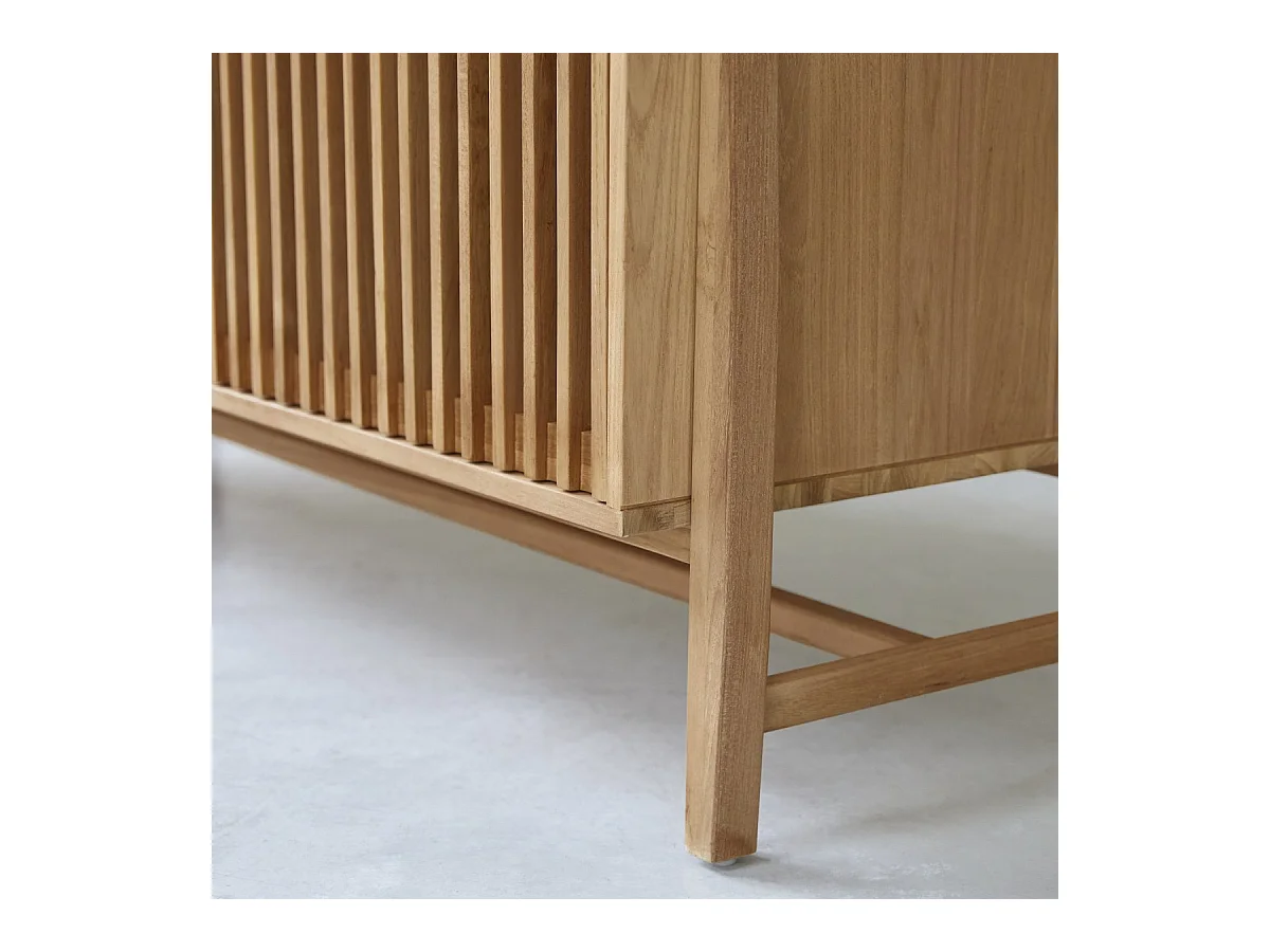 Credenza Isaure in legno di teak massello e terrazzo pregiato 160 cm