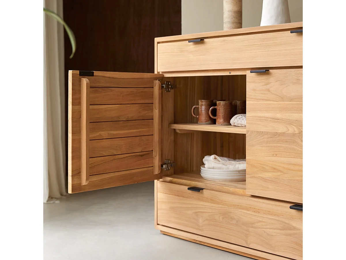 Buffet en bois de teck massif Senson 120 cm