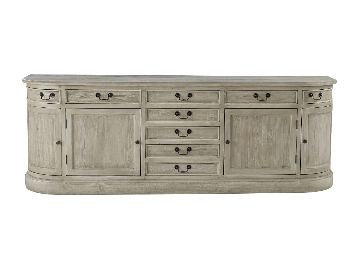 Credenza in legno di pino 225 cm Celeste