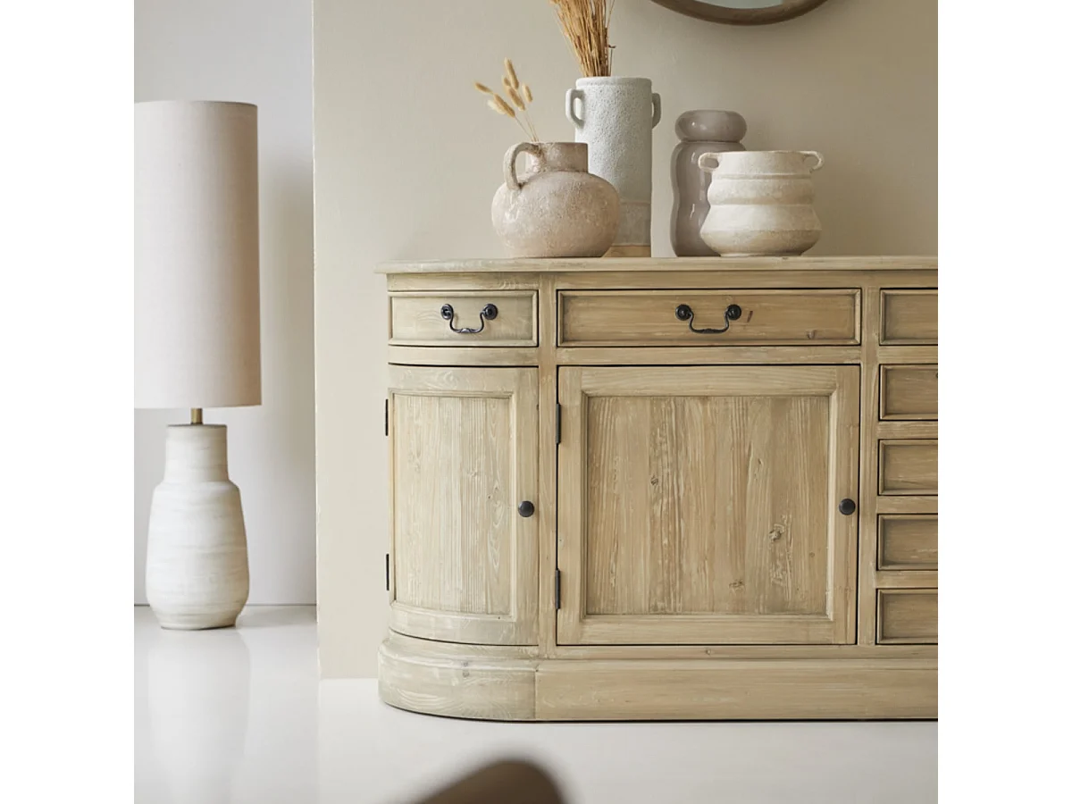 Credenza in legno di pino 225 cm Celeste