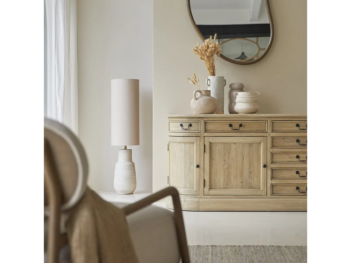 Credenza in legno di pino 225 cm Celeste