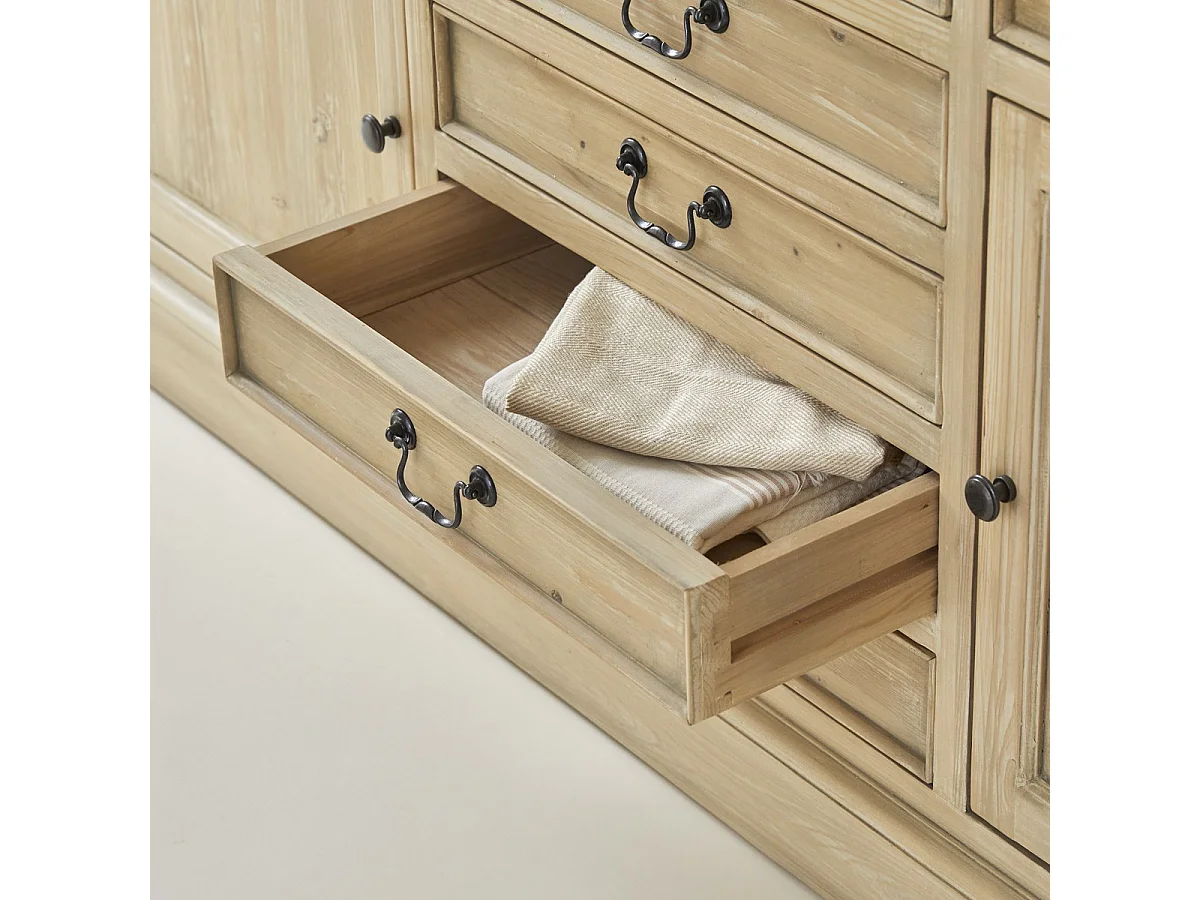 Credenza in legno di pino 225 cm Celeste