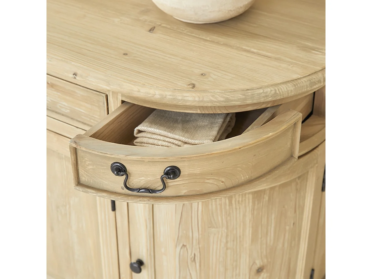 Credenza in legno di pino 225 cm Celeste