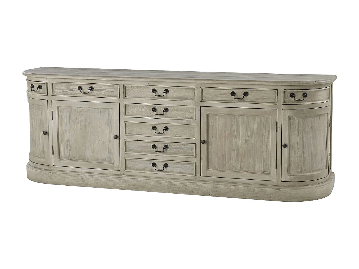 Credenza in legno di pino 225 cm Celeste