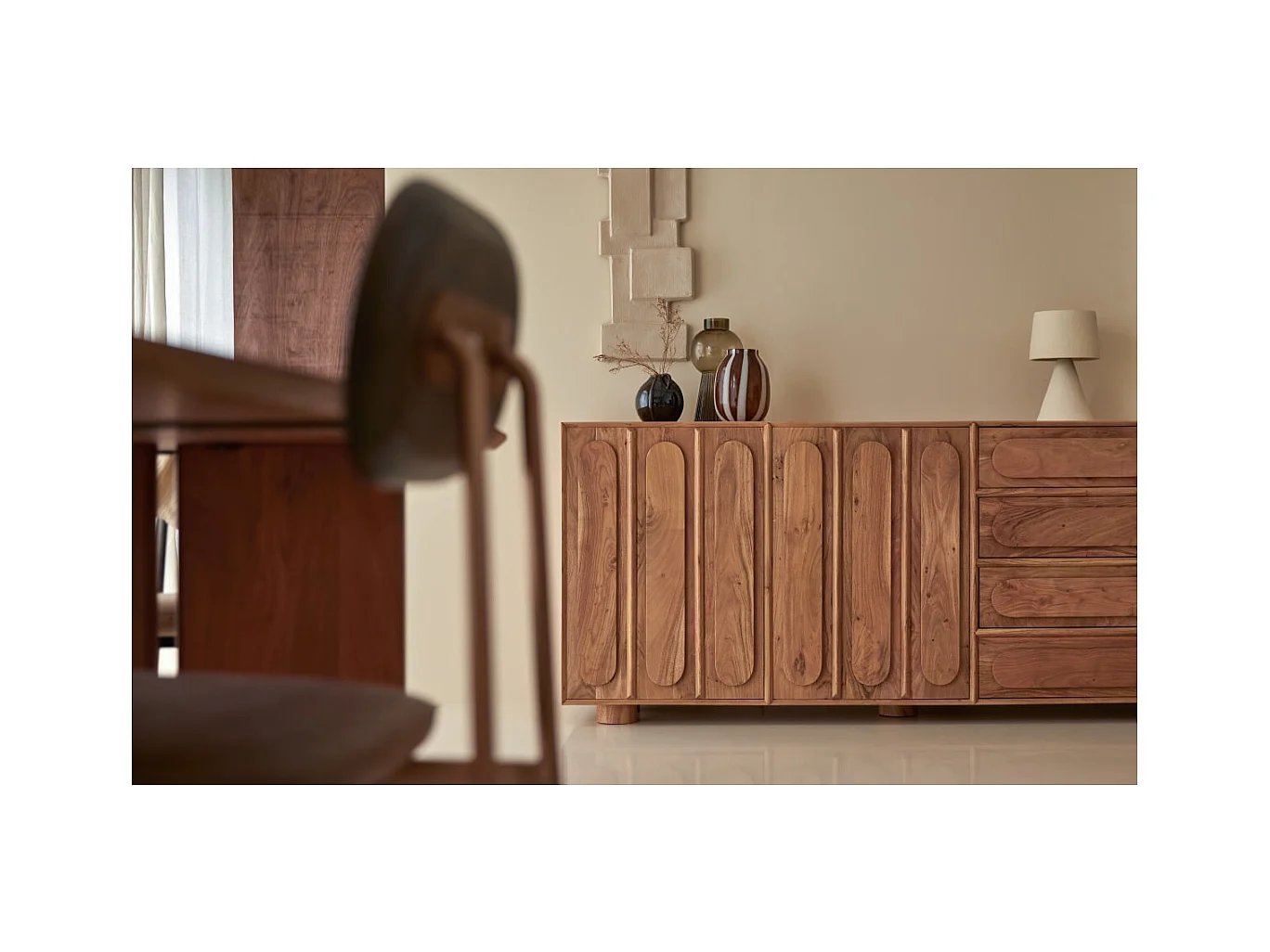 Buffet Olga en acacia massif 200 cm