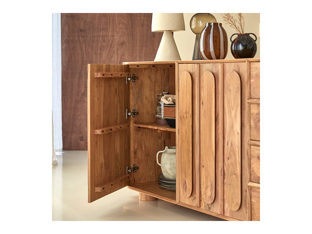 Buffet Olga en acacia massif 200 cm