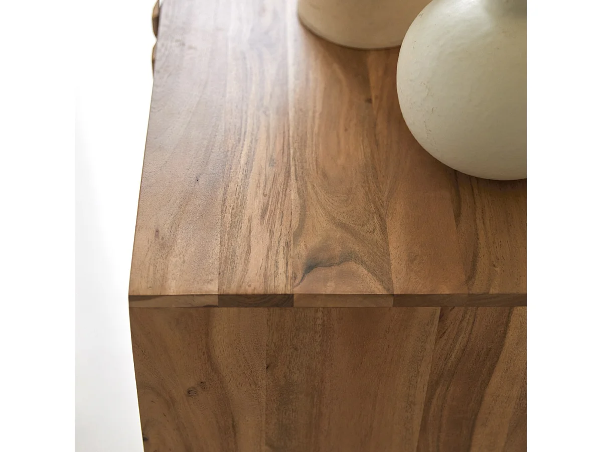 Anrichte Highboard im Materialmix aus Akazie, Stein und Metall 100 cm Temis