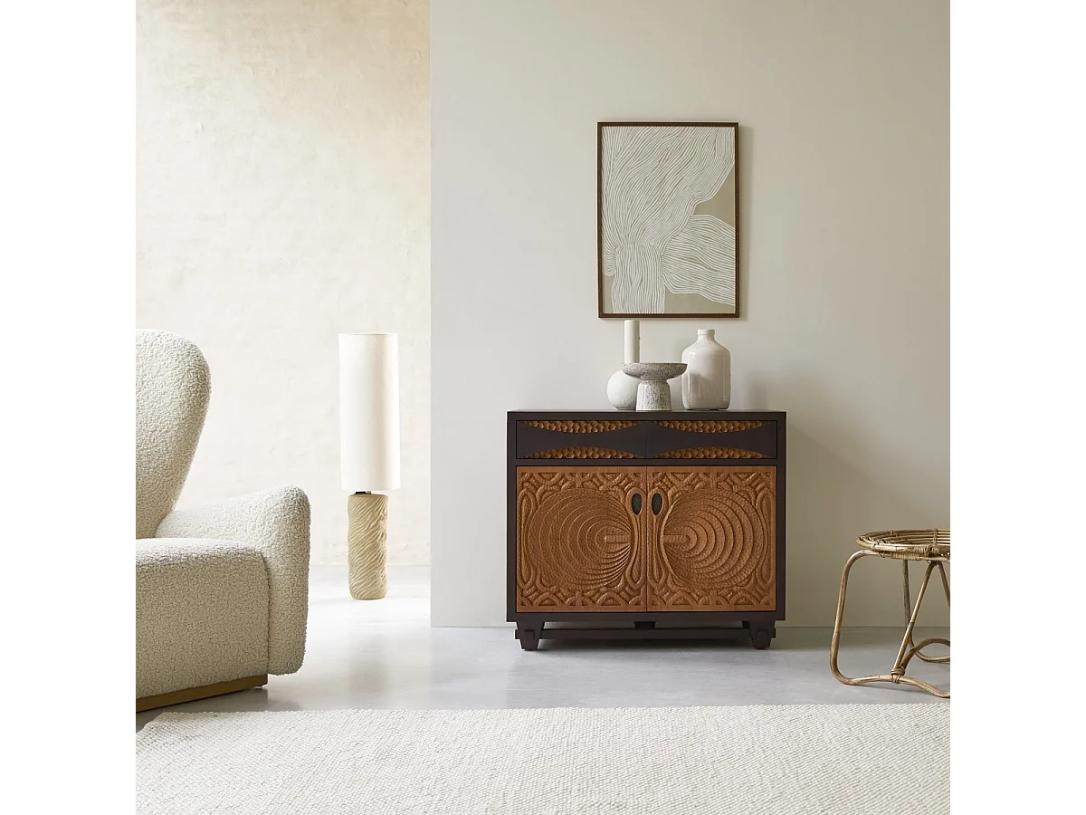 Sideboard Frida aus massivem Mahagoniholz 93 cm