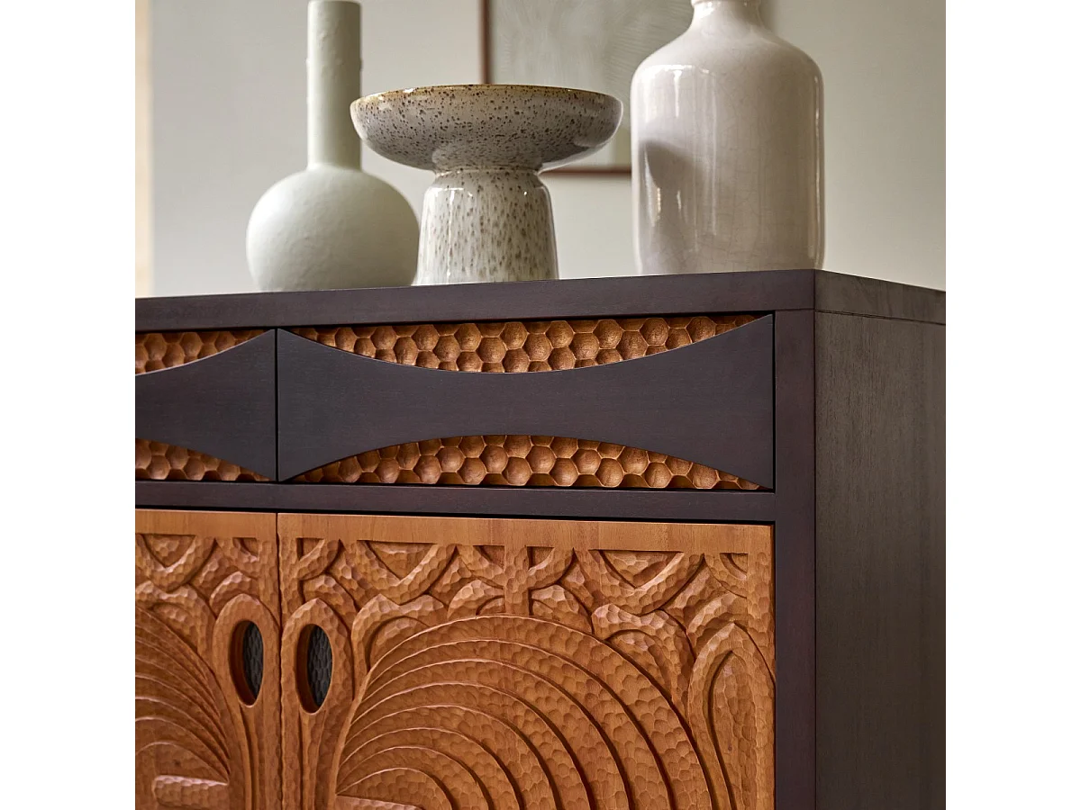 Sideboard Frida aus massivem Mahagoniholz 93 cm