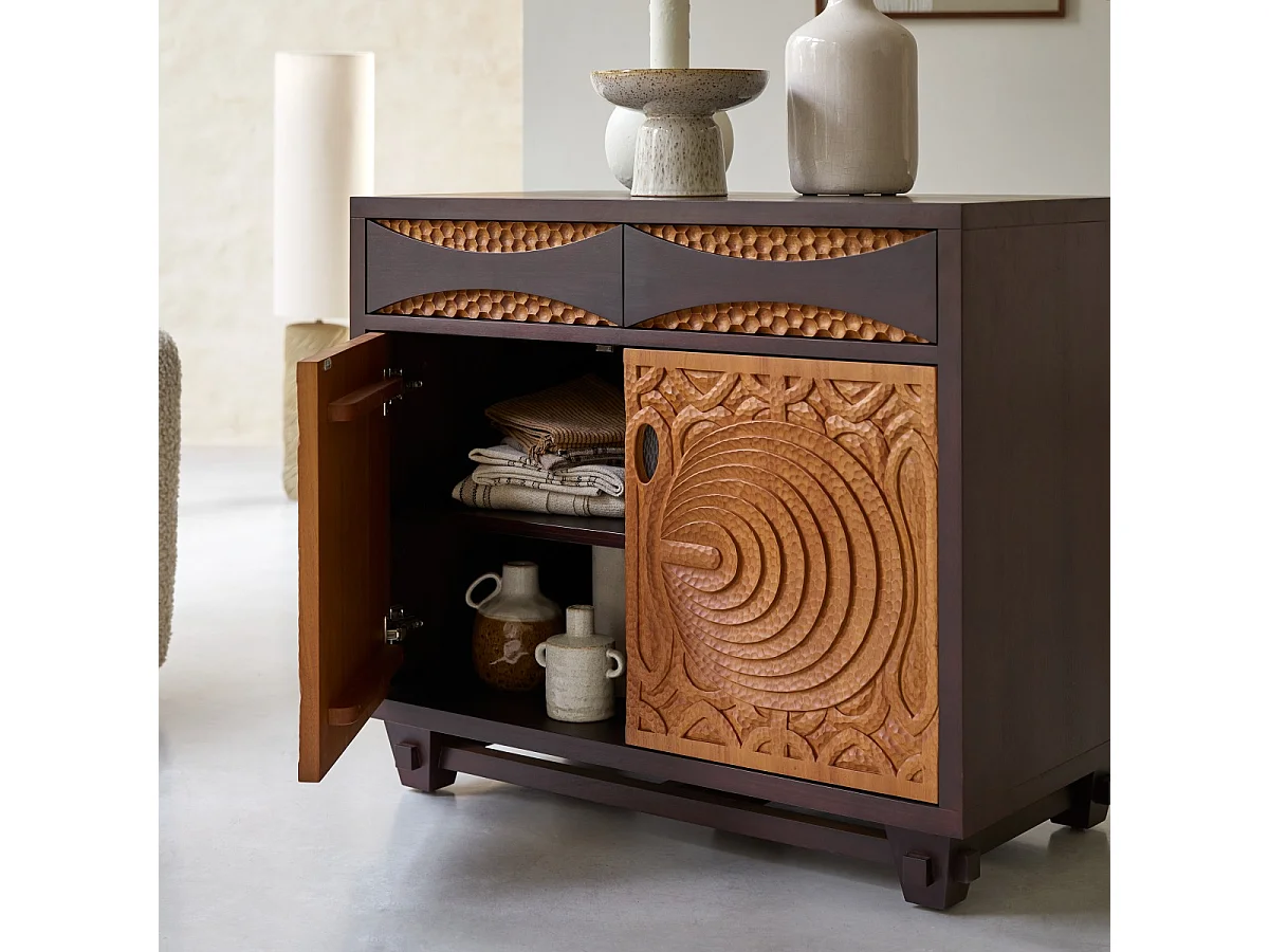 Sideboard Frida aus massivem Mahagoniholz 93 cm