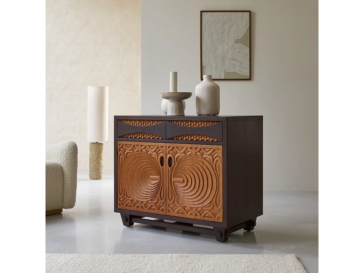 Sideboard Frida aus massivem Mahagoniholz 93 cm