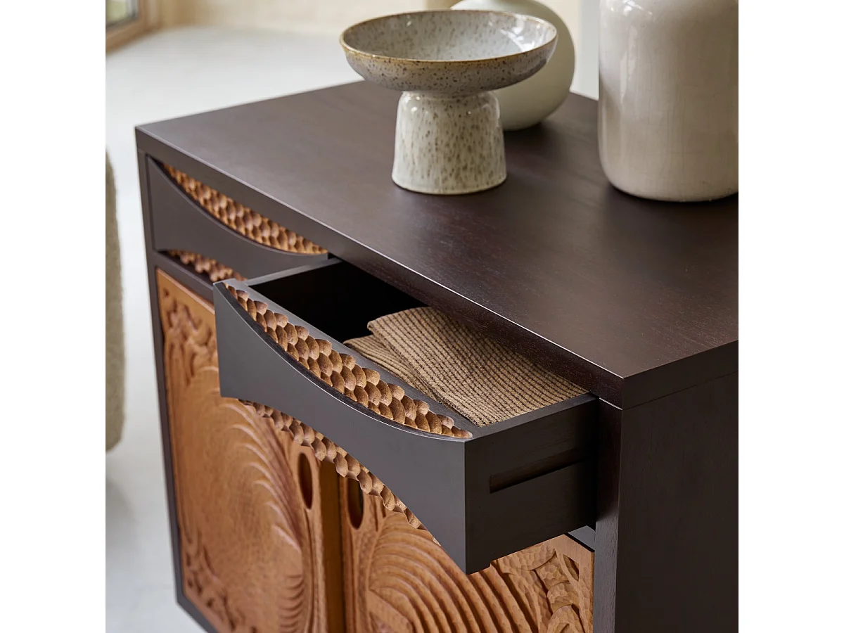 Sideboard Frida aus massivem Mahagoniholz 93 cm