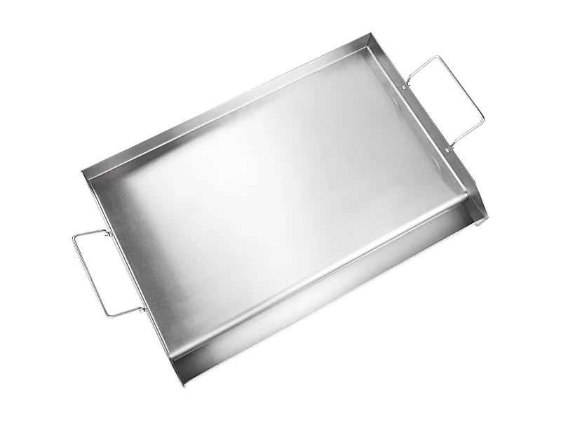 Vlakke Bakplaat SucceBuy, in Roestvrij Staal, 60 x 41 cm, voor Gasgrill met 2 Branders, Zilver
