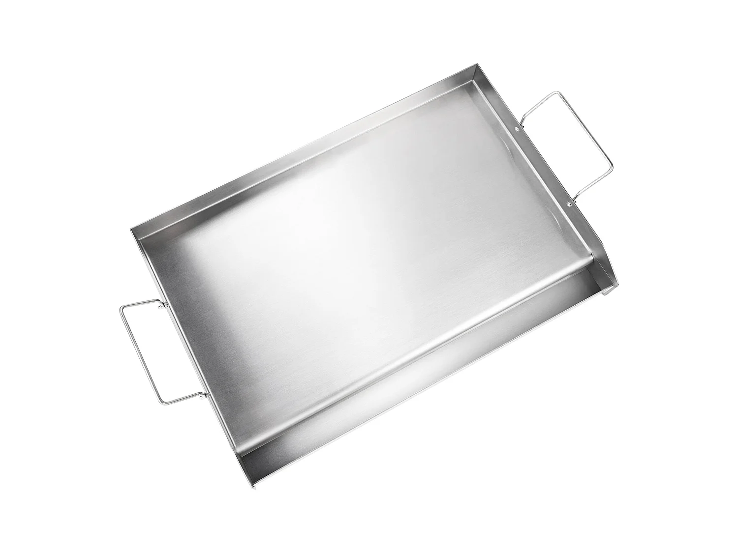 Plaque de Cuisson à Dessus Plat SucceBuy, en Acier Inoxydable, 60 x 41 cm, pour Barbecue et Gril à Gaz 2 Brûleurs, Argent