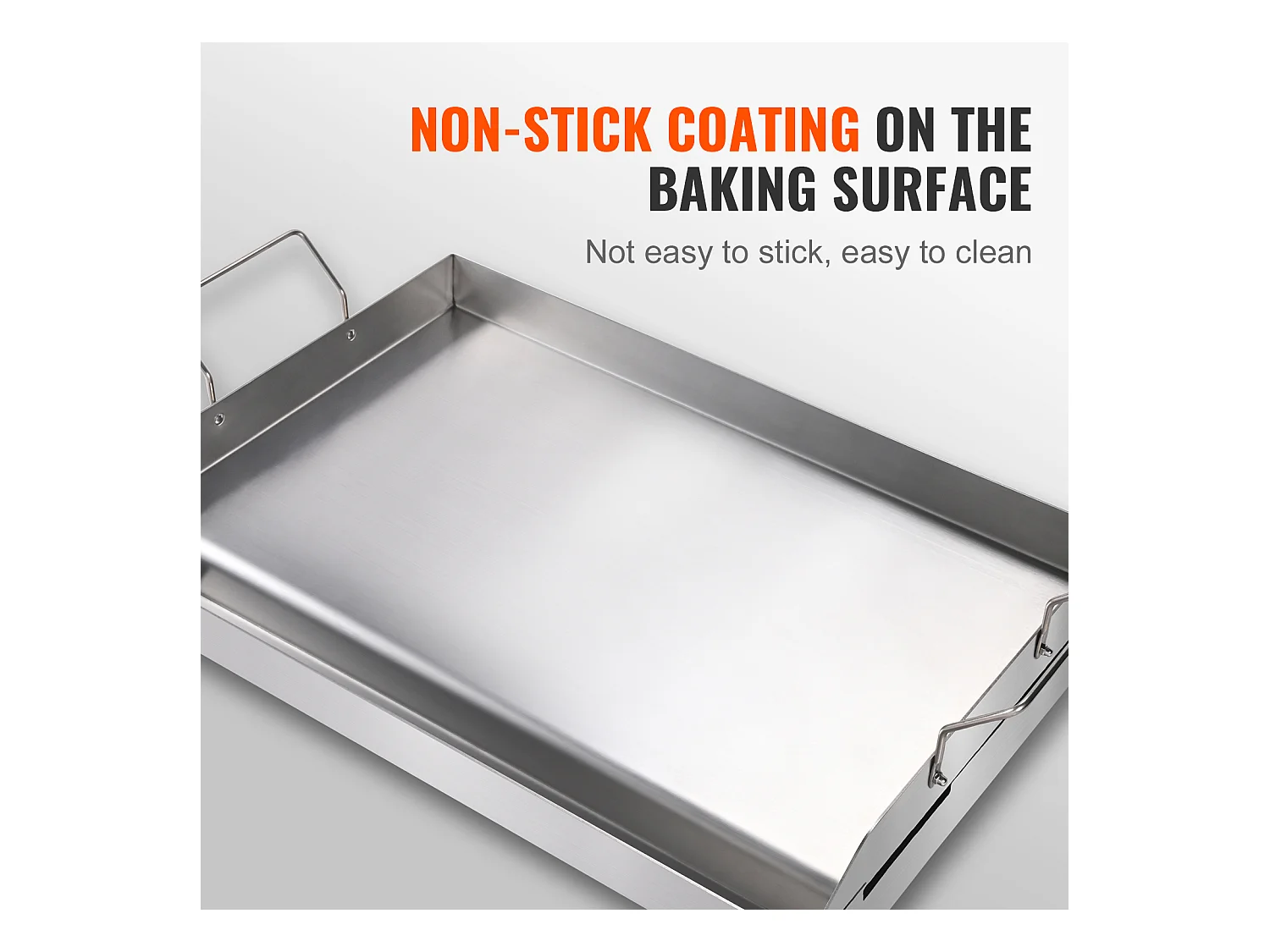 Plaque de Cuisson à Dessus Plat SucceBuy, en Acier Inoxydable, 60 x 41 cm, pour Barbecue et Gril à Gaz 2 Brûleurs, Argent