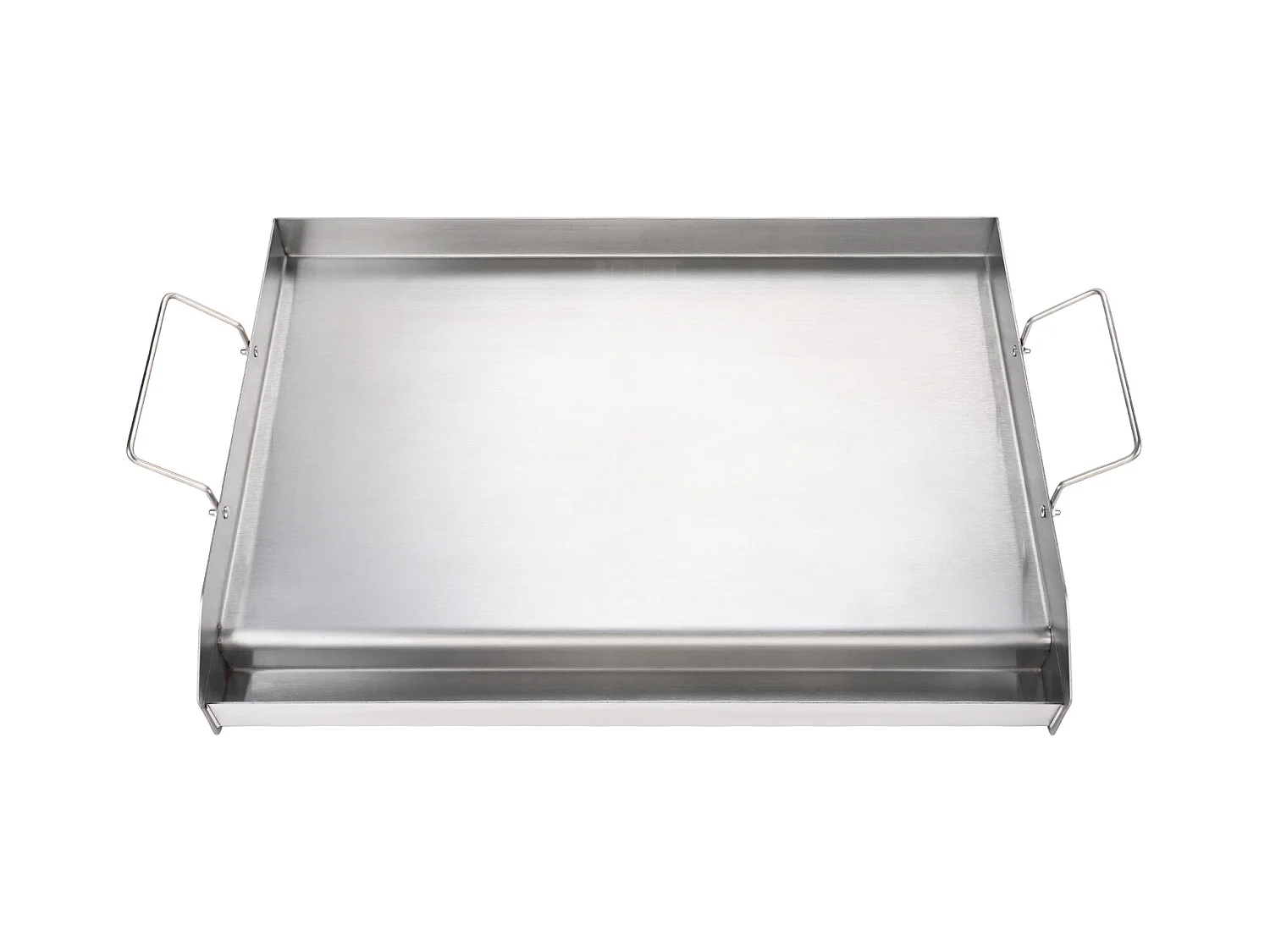 Plaque de Cuisson à Dessus Plat SucceBuy, en Acier Inoxydable, 60 x 41 cm, pour Barbecue et Gril à Gaz 2 Brûleurs, Argent