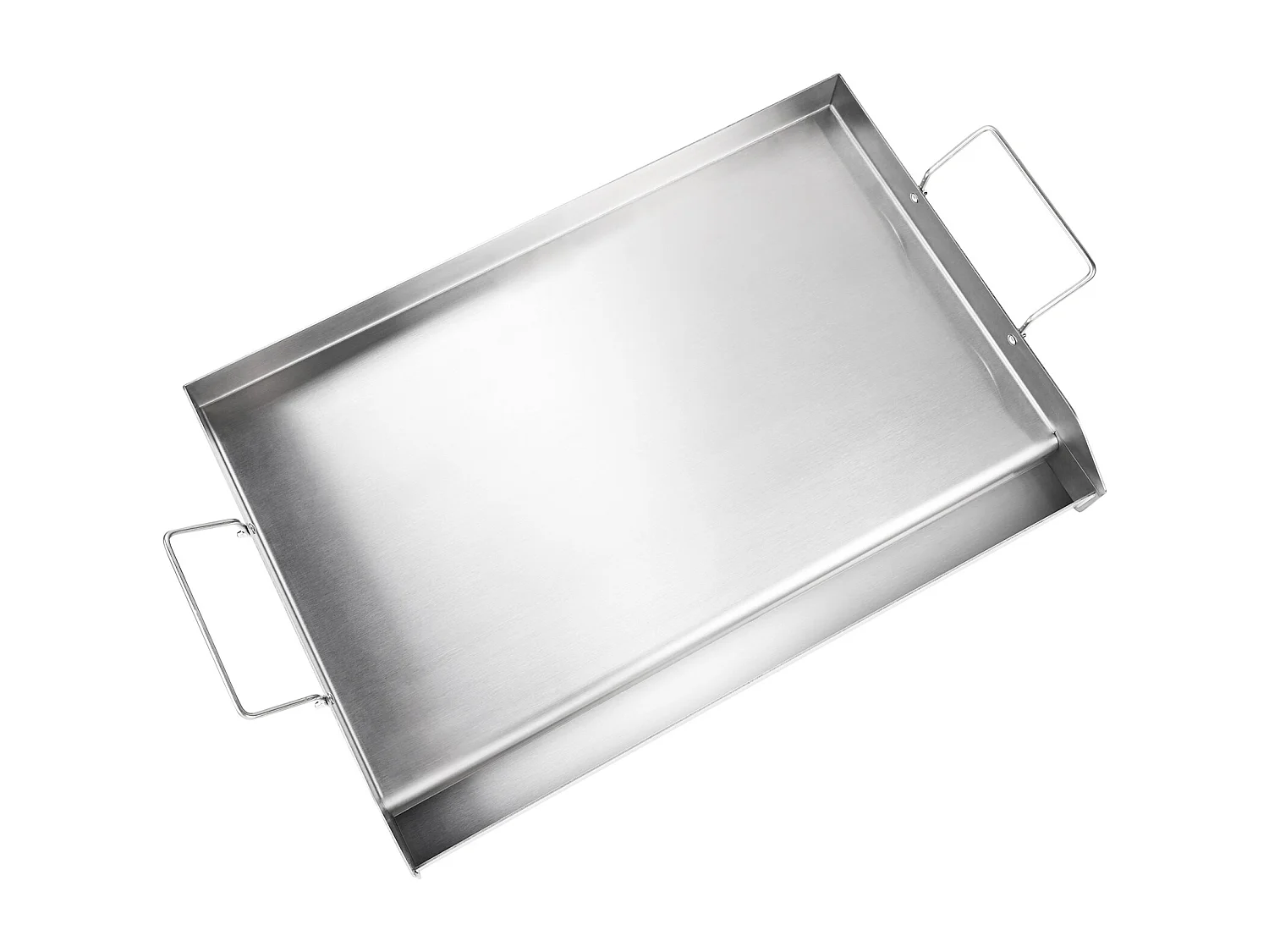 Plaque de Cuisson à Dessus Plat SucceBuy, en Acier Inoxydable, 60 x 41 cm, pour Barbecue et Gril à Gaz 2 Brûleurs, Argent