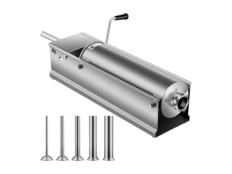 Manueller Wurstpresse SucceBuy, 7 L, Enthält 5 Füllröhren, Horizontale Wurstmaschine, Edelstahl 304 von Lebensmittelqualität