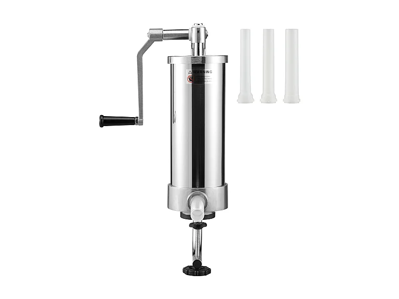 Poussoir à Saucisses Manuel SucceBuy, 3 L, 3 Tubes de Remplissage, Machine à Saucisses Maison en Acier Inoxydable