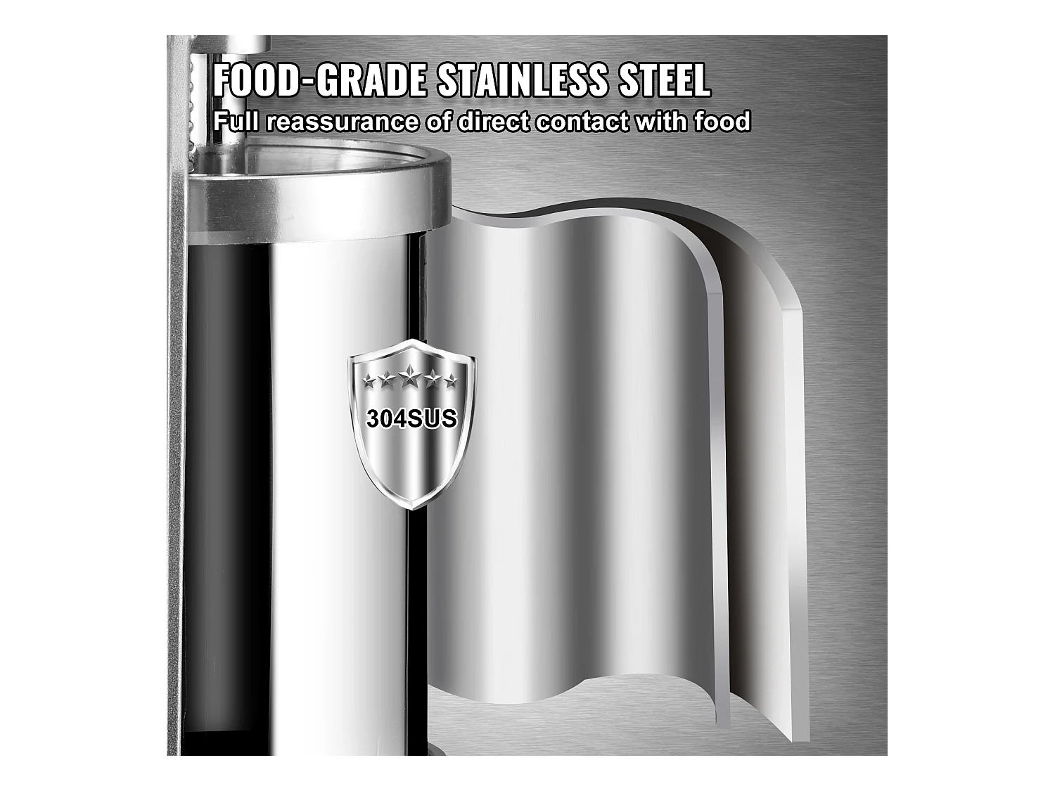 Spingisalsicce Manuale SucceBuy, 3 L, 3 Tubi di Riempimento, Macchina per Salsicce Domestica in Acciaio Inossidabile