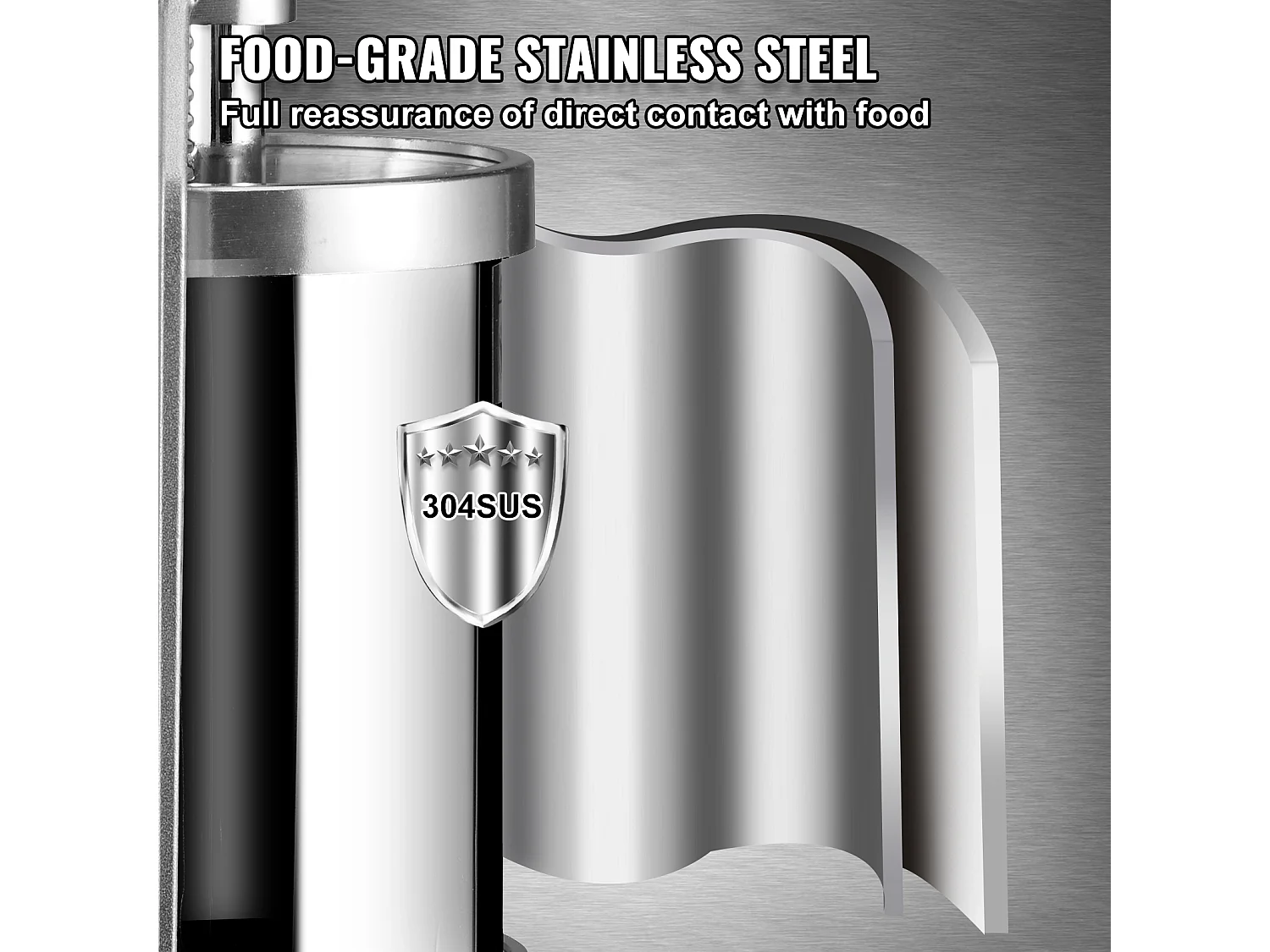 Poussoir à Saucisses Manuel SucceBuy, 3 L, 3 Tubes de Remplissage, Machine à Saucisses Maison en Acier Inoxydable