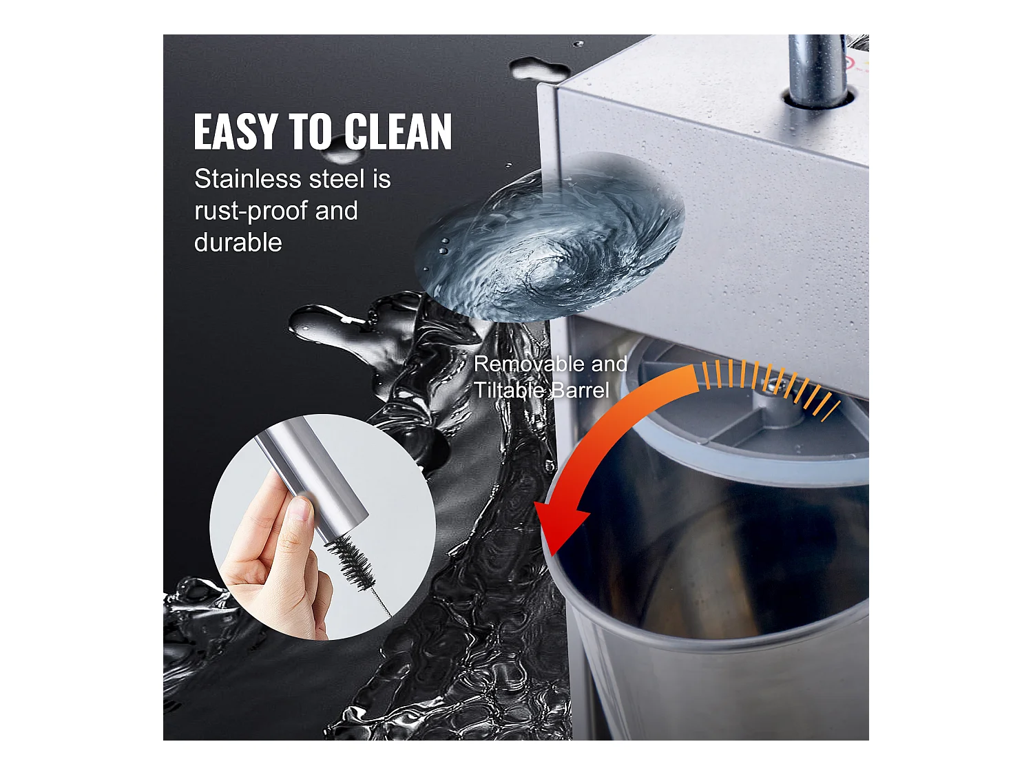 Poussoir à Saucisses Manuel SucceBuy, 10 L, 5 Tubes, Double Vitesse, en Acier Inoxydable 304, pour Usage Domestique et Commercial