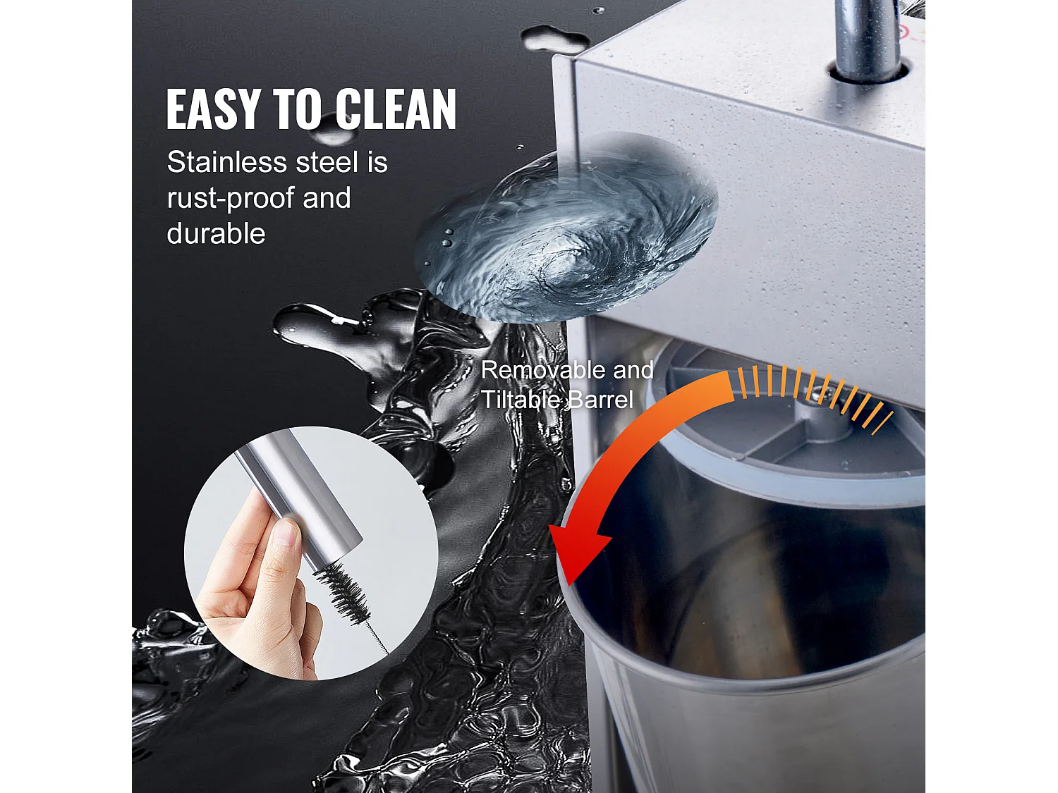 Empujador de Salchichas Manual SucceBuy, 10 L, 5 Tubos, Doble Velocidad, en Acero Inoxidable 304, para Uso Doméstico y Comercial