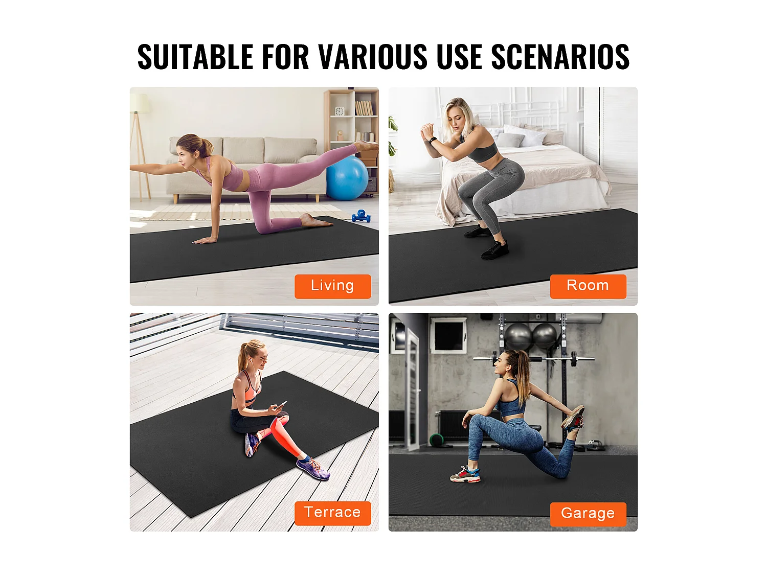 Tapis de yoga SucceBuy, 23 x15 cm, Antidérapant, Exercice, Yoga, Fitness, Gym, 0V, PVC, Bleu Marine