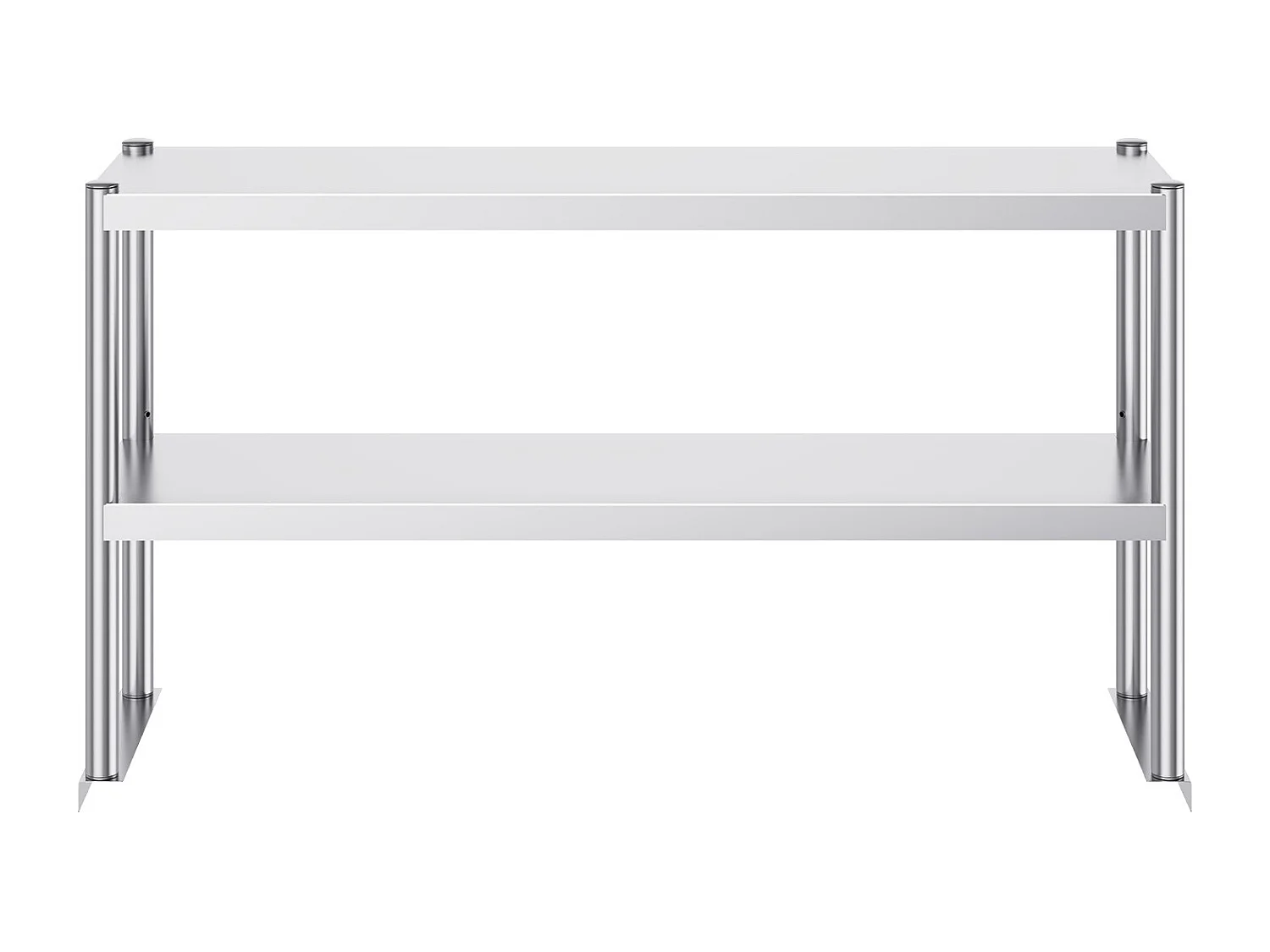 Werktafel Keuken SucceBuy 30,5x121,9 cm, Dubbele Etage met 2 Niveaus in Roestvrij Staal