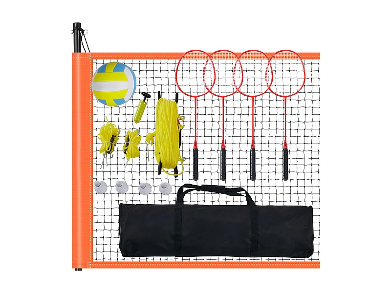 Red de Bádminton, SucceBuy Juego de Voleibol y Bádminton para Exteriores, Red Portátil, Altura Ajustable