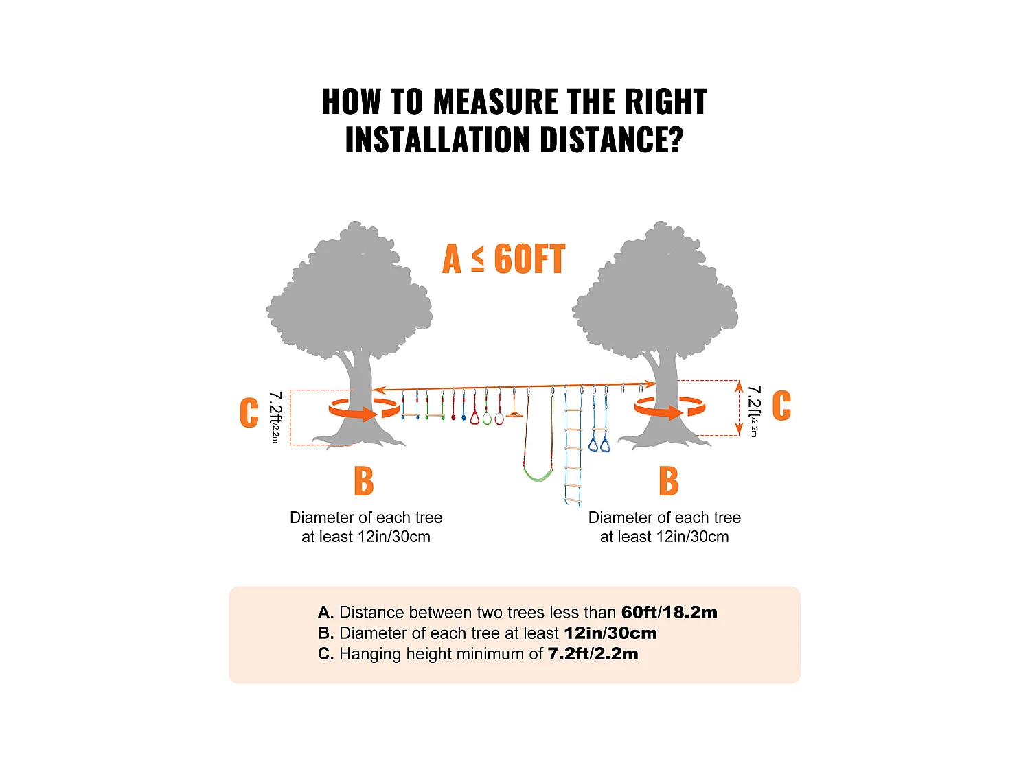 Trasa Przełęzienia Ninja Warrior SucceBuy, 5 x152 cm cm dla Dzieci, 14 Przełomu, Slackline Na Zewnątrz