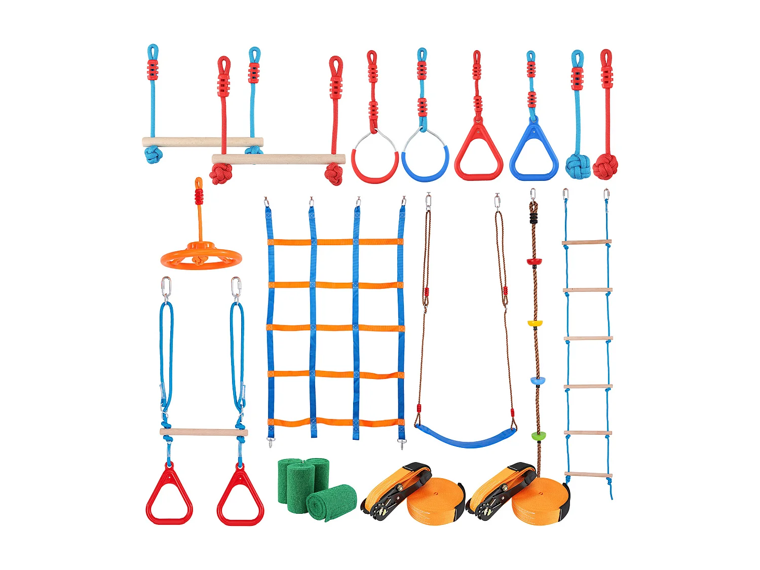 Trasa Przełęzienia Ninja Warrior SucceBuy, 5 x152 cm cm dla Dzieci, 14 Przełomu, Slackline Na Zewnątrz