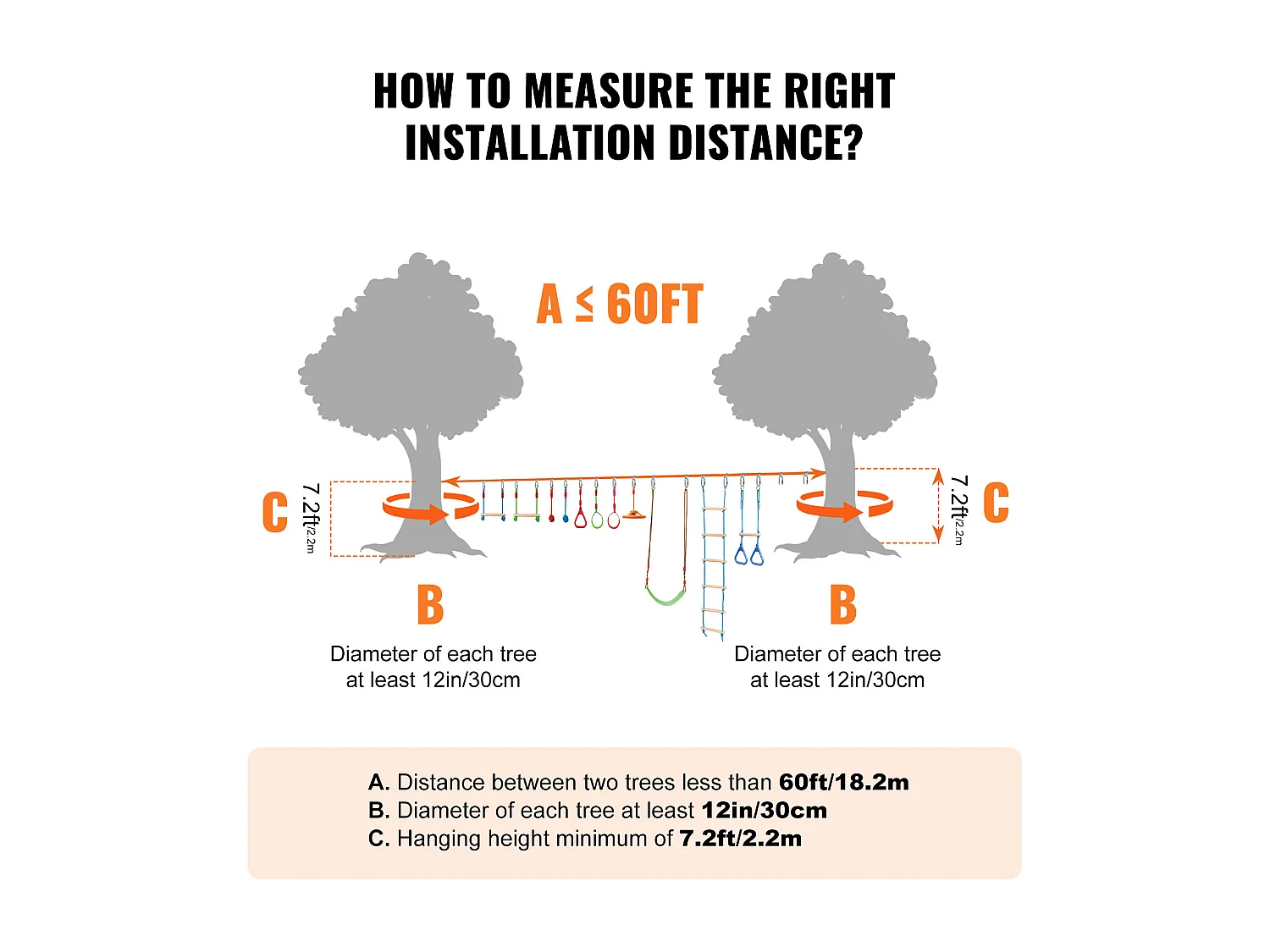 Trasa Przełęzienia Ninja Warrior SucceBuy, 5 x152 cm cm dla Dzieci, 14 Przełomu, Slackline Na Zewnątrz
