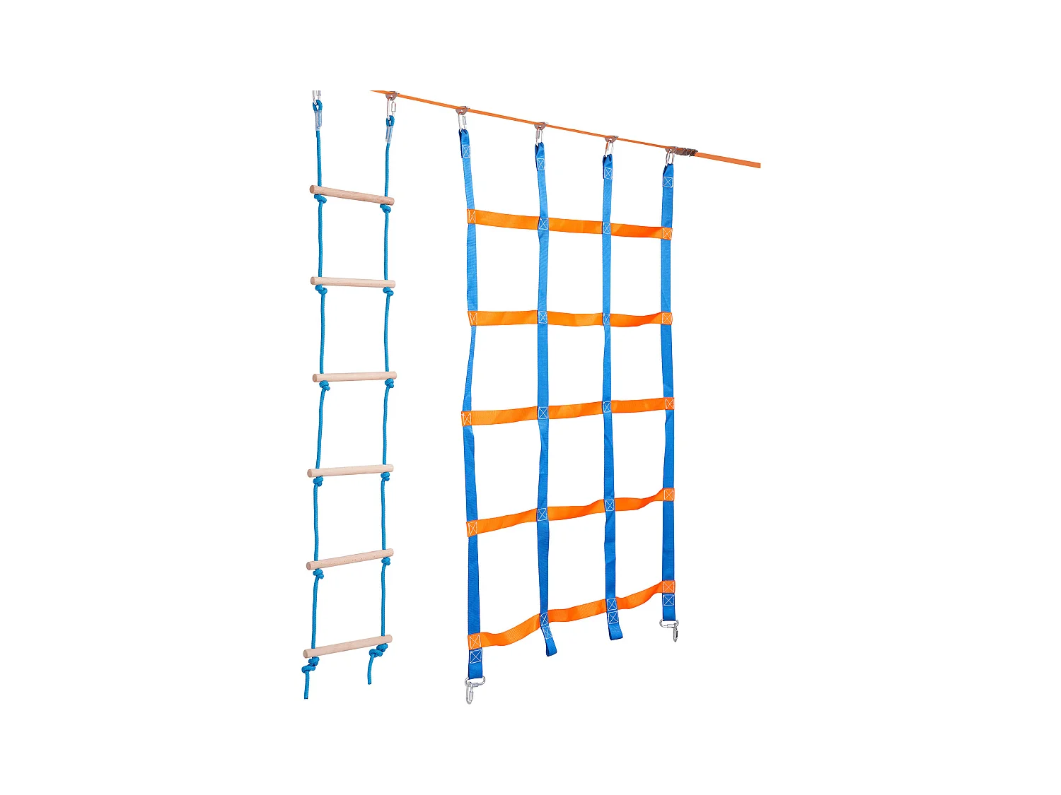 Parcours d’Obstacles  Ninja Warrior SucceBuy, 5 x165 cm pour Enfants, 12 Obstacles, Slackline Extérieur
